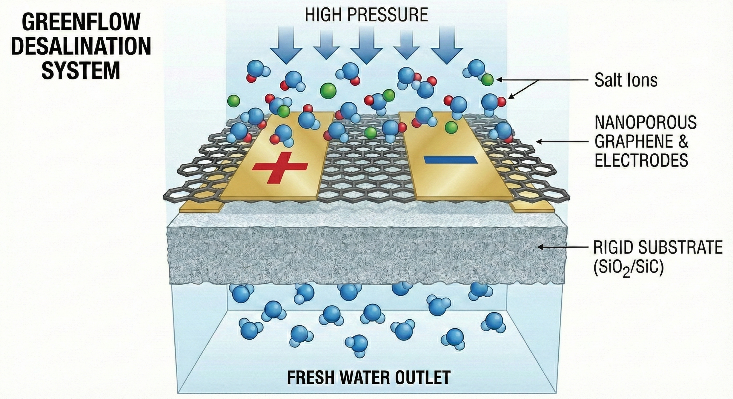 Graphene membrane concept for water desalination
